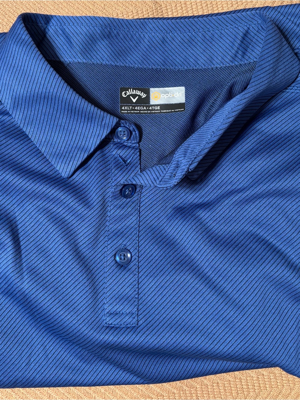 Callaway Royal Blue Striped Opti-Dri Polo